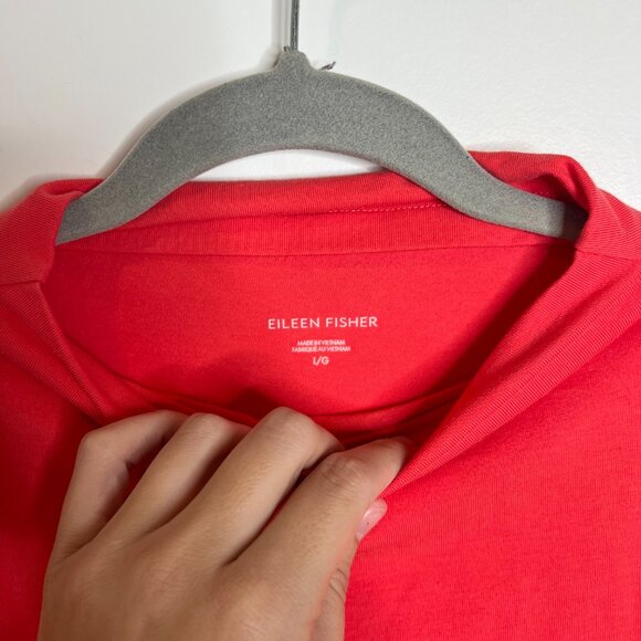 Eileen Fisher Mock Neck Jersey Knit Shirt Shift Dress Lagenlook Large NWOT - Picture 2 of 4